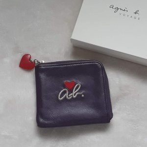Agnes B. VOYAGE | Purple Heart Zipped Coin Wallet